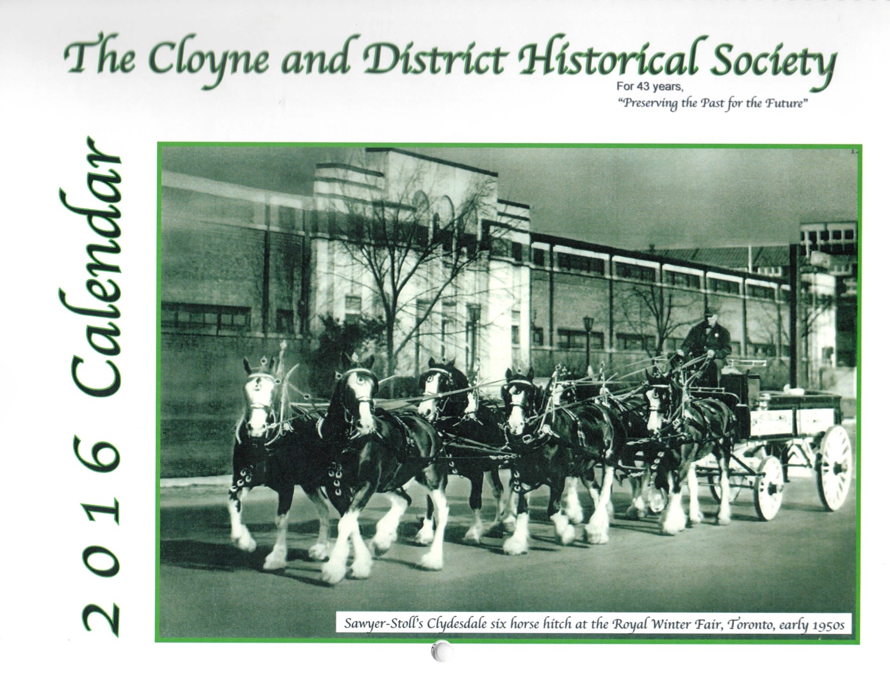 2016 Cloyne and District Historical Society Calendar Cover