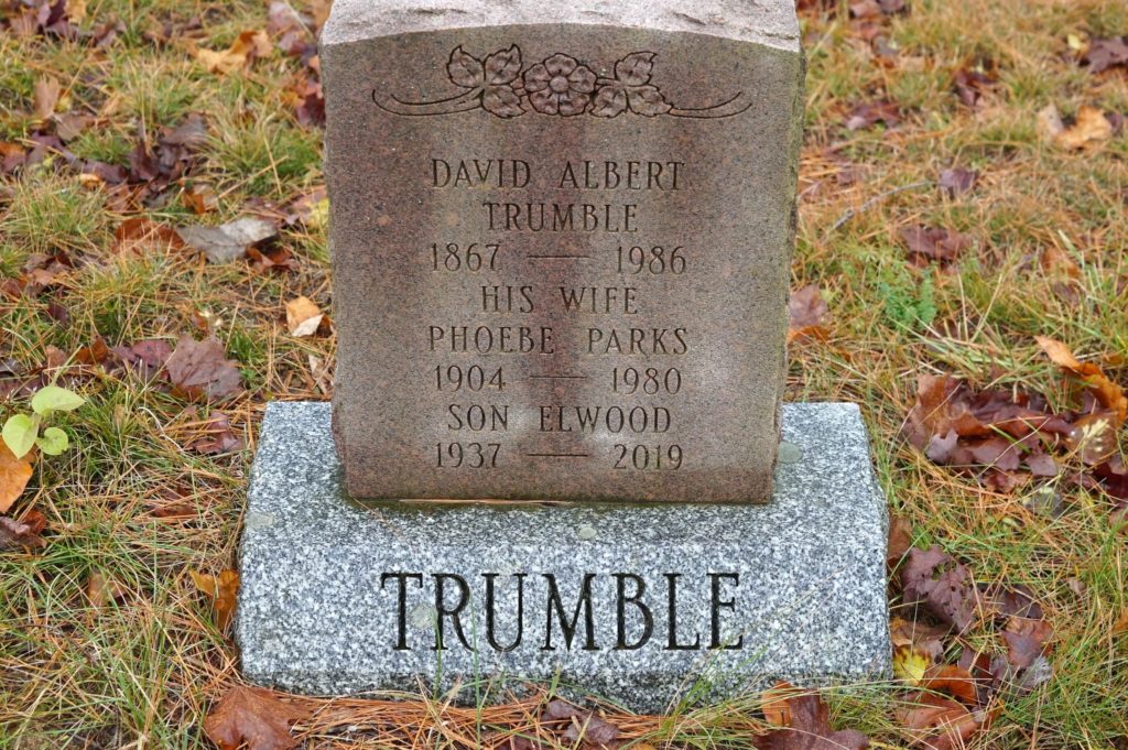 David Trumble Grave - Northbrook Cemetery