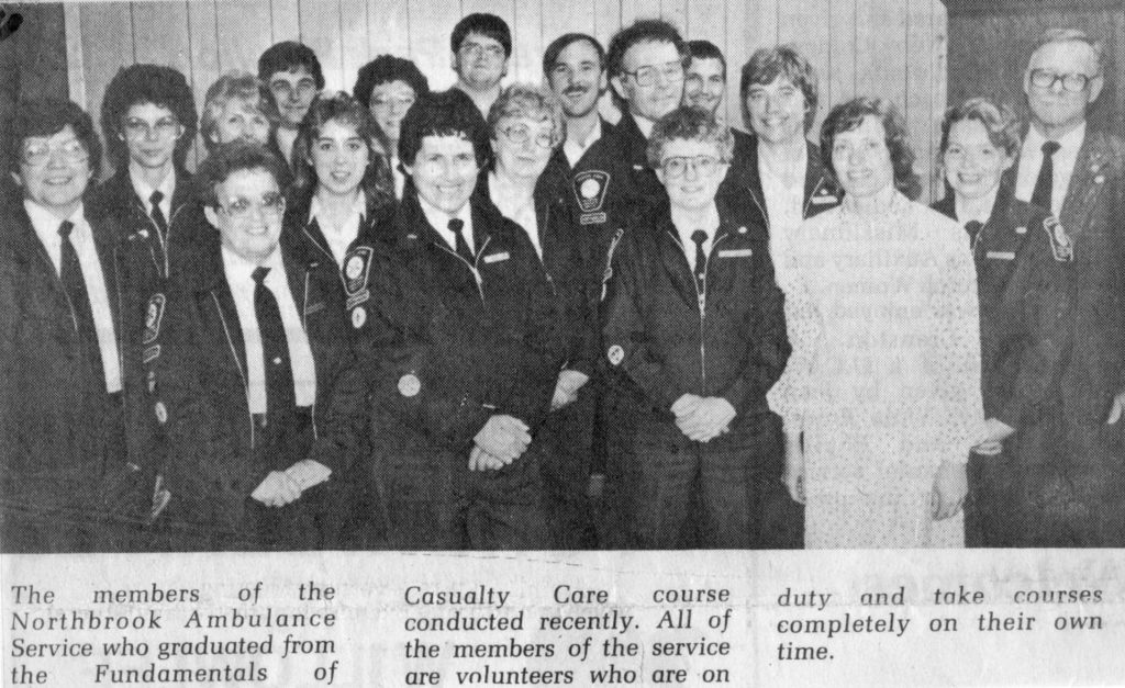 Members of the Northbrook Volunteer Ambulance 1987