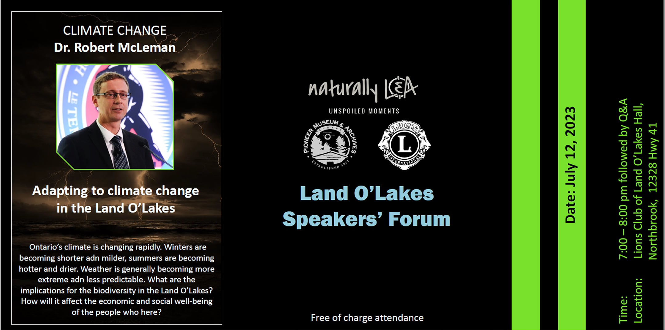 Dr. Robert McLeman - Land O' Lakes Speakers' Forum